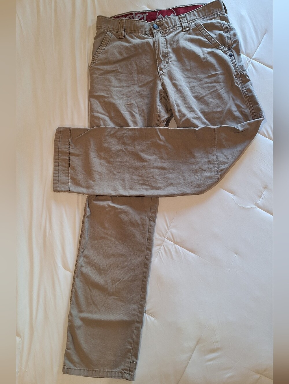 Men's Khaki Straight-Leg Pants